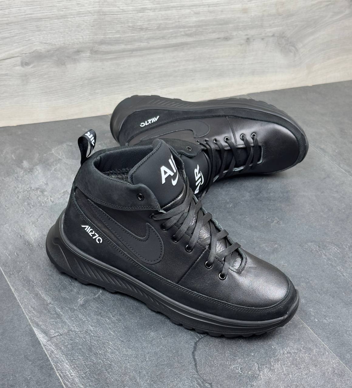 Чоловічі зимові шкіряні кросівки Код: 51 ч.н - Зображення 6