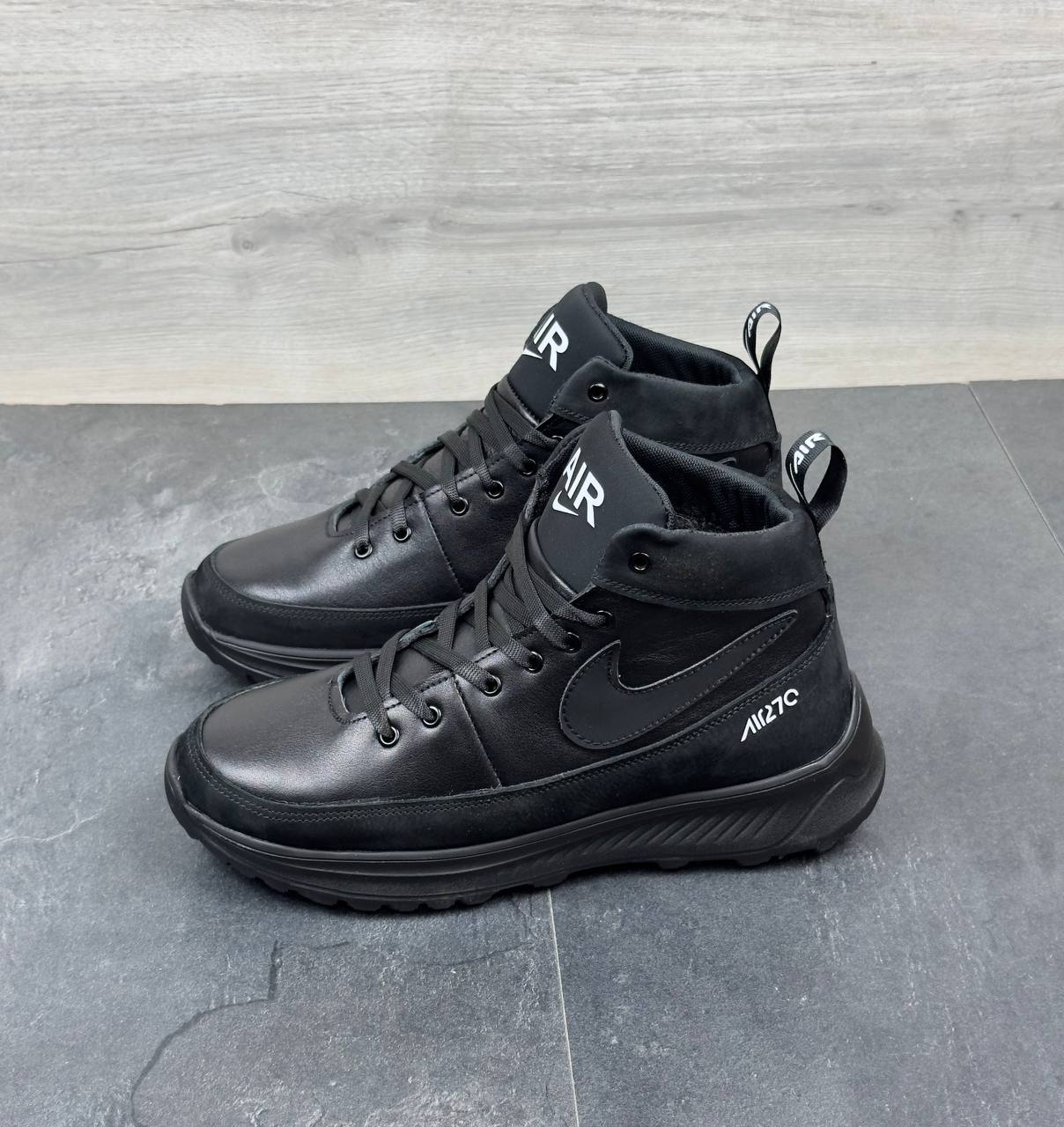 Чоловічі зимові шкіряні кросівки Код: 51 ч.н