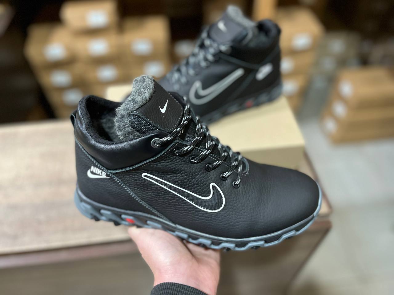 Чоловічі шкіряні зимові кросівки Код: N 22/3 - Зображення 3