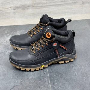 Чоловічі шкіряні зимові кросівки Код: М-1 бот/чорний