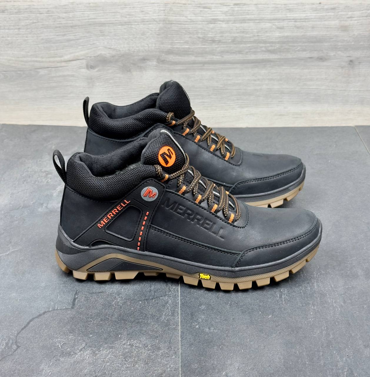 Чоловічі шкіряні зимові кросівки Код: Ек2 чер/з - Зображення 3