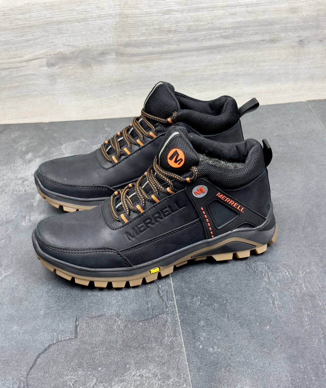 Чоловічі шкіряні зимові кросівки Код: М-1 бот/чорний