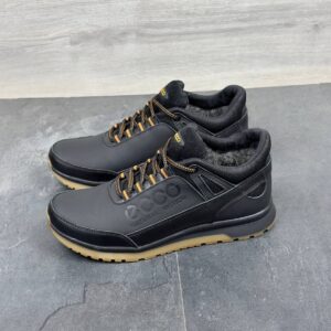 Чоловічі шкіряні зимові кросівки Код: Ек2 чер/з