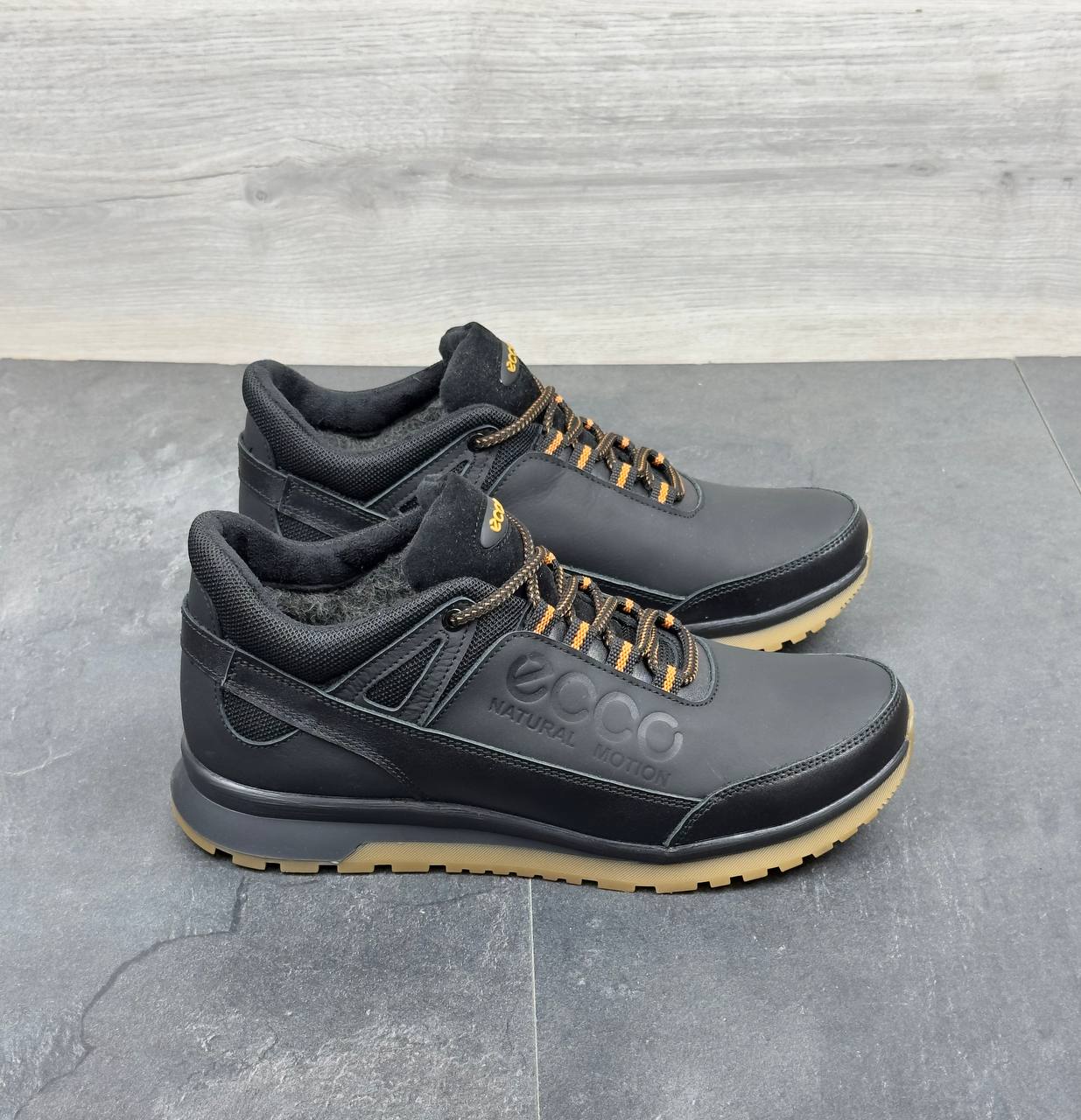 Чоловічі шкіряні зимові кросівки Код: Ек2 чер/з - Зображення 5