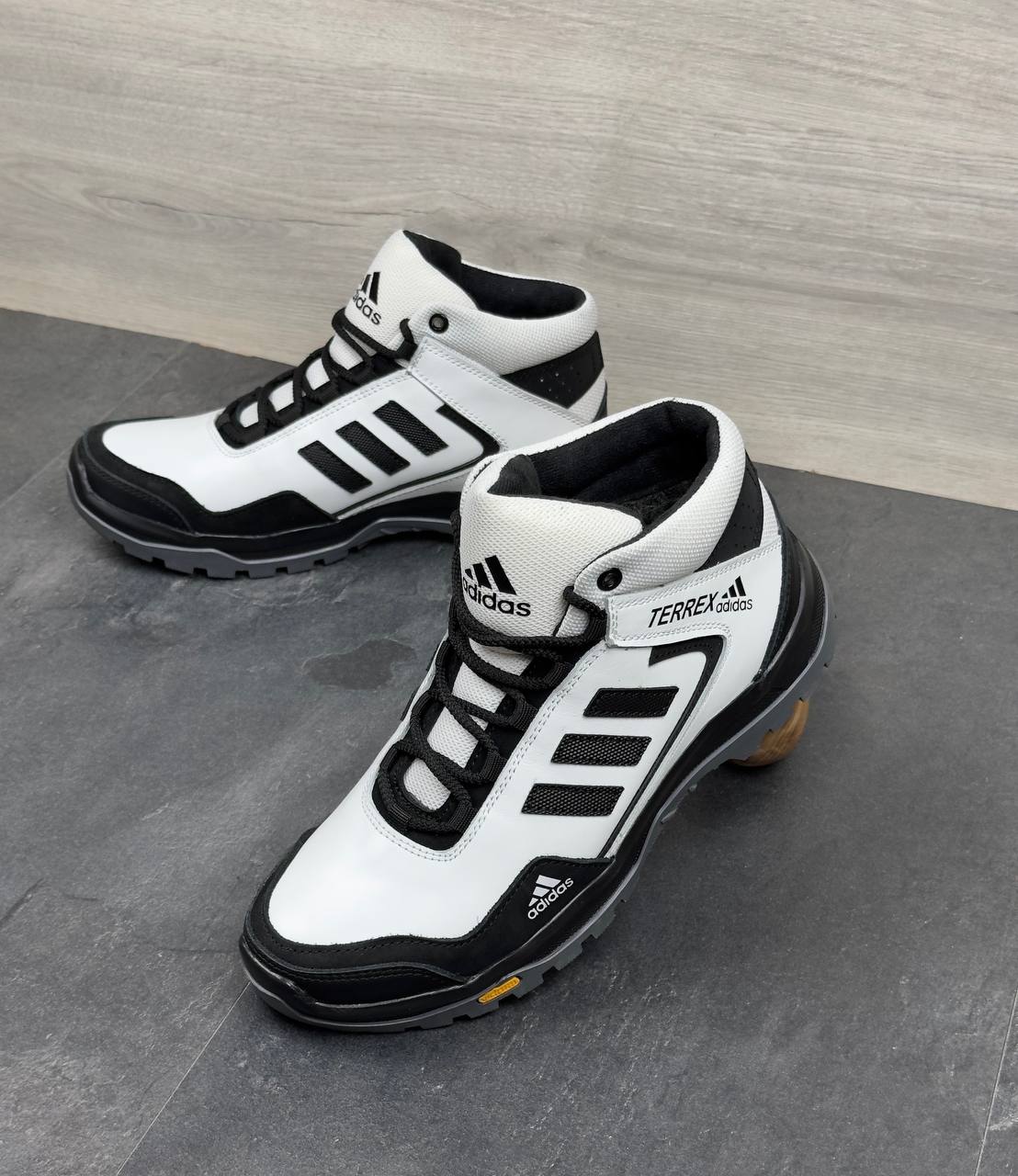 Чоловічі шкіряні зимові кросівки Код: А-1 біл/зима - Зображення 2