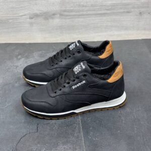 Чоловічі шкіряні зимові кросівки Код: R17 чер/бн