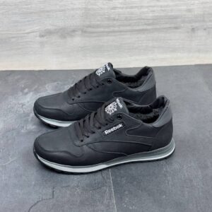 Чоловічі шкіряні зимові кросівки Код: R17 чор/сір/бн