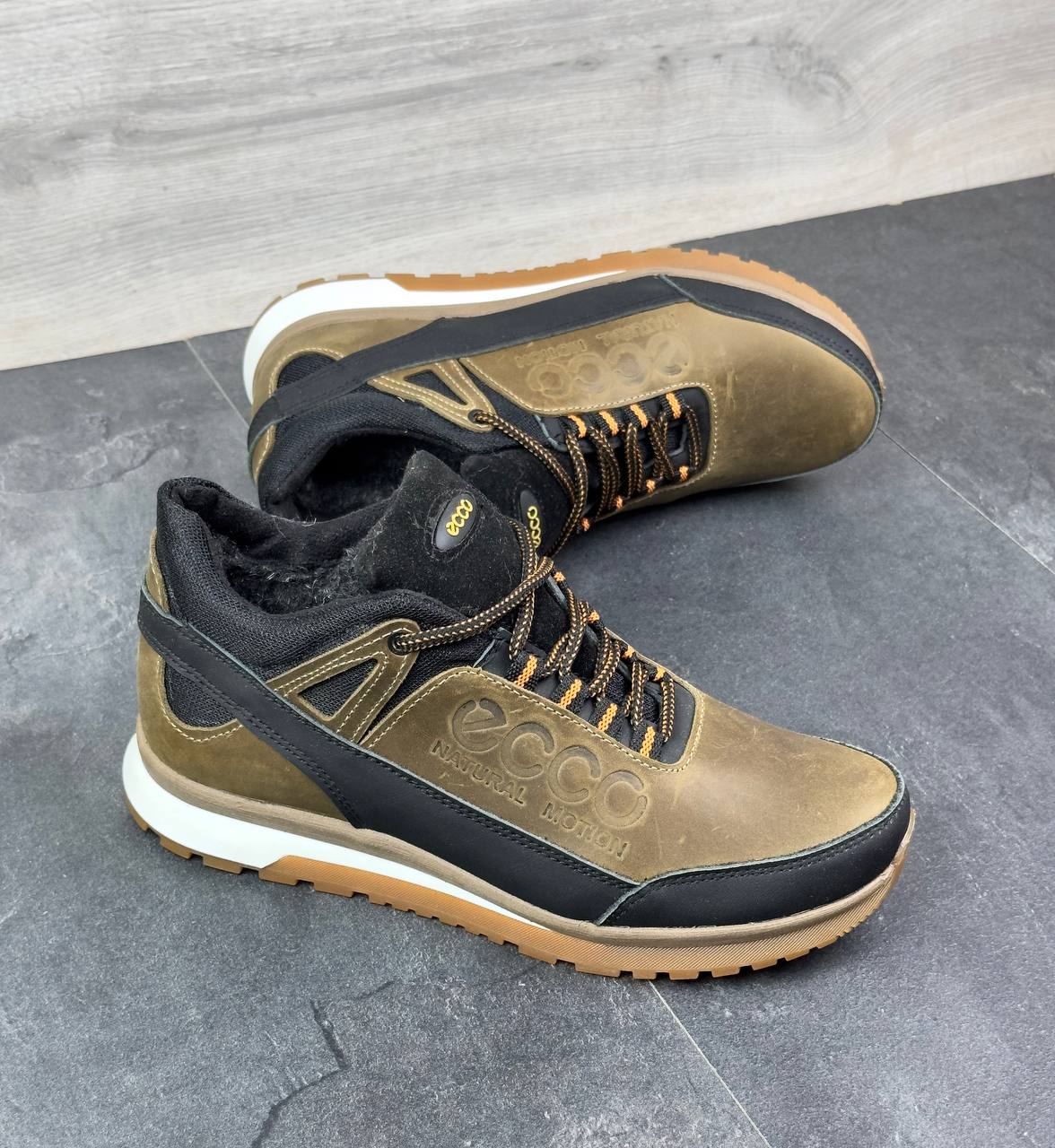 Чоловічі шкіряні зимові кросівки Код: Ек ол/з - Зображення 4