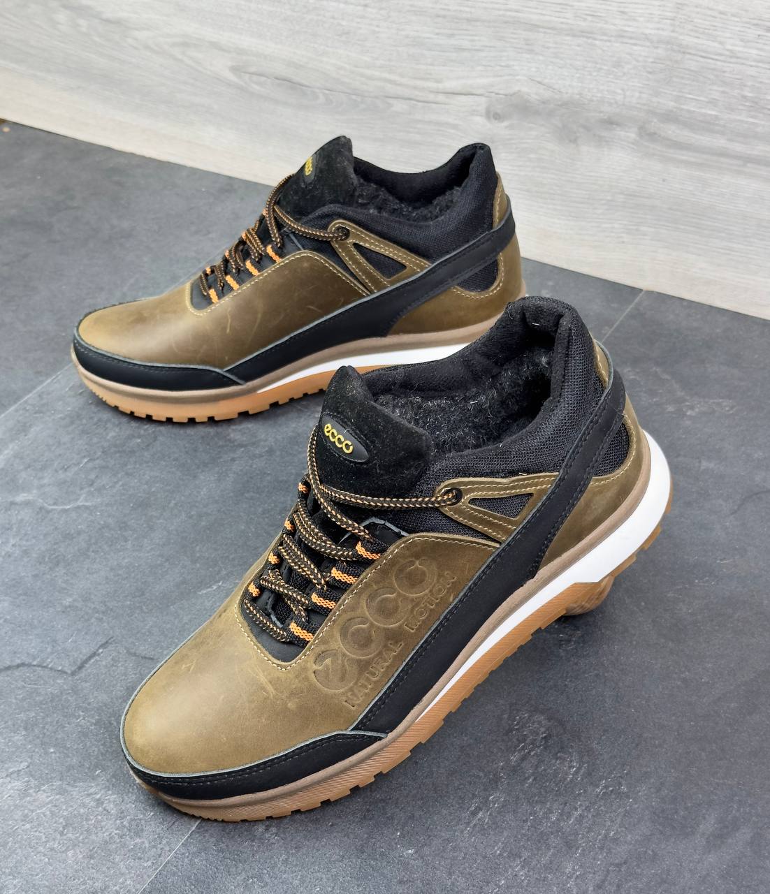 Чоловічі шкіряні зимові кросівки Код: Ек ол/з - Зображення 2