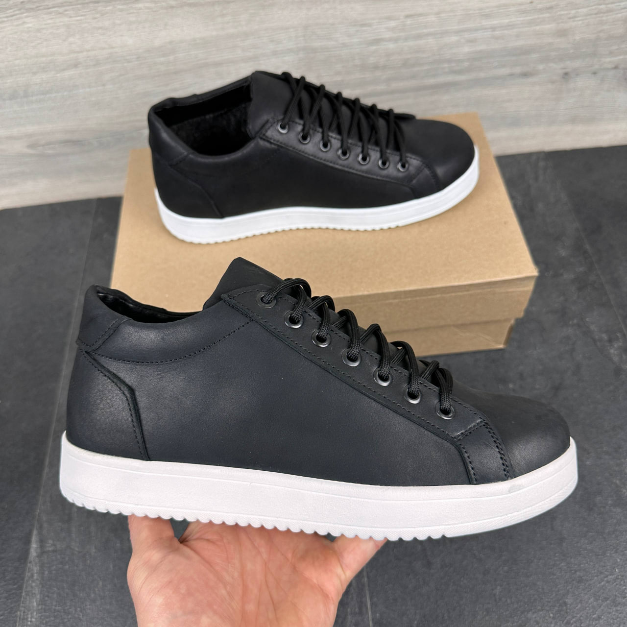 Чоловічі шкіряні черевики Код: 65 мустанг - Зображення 6