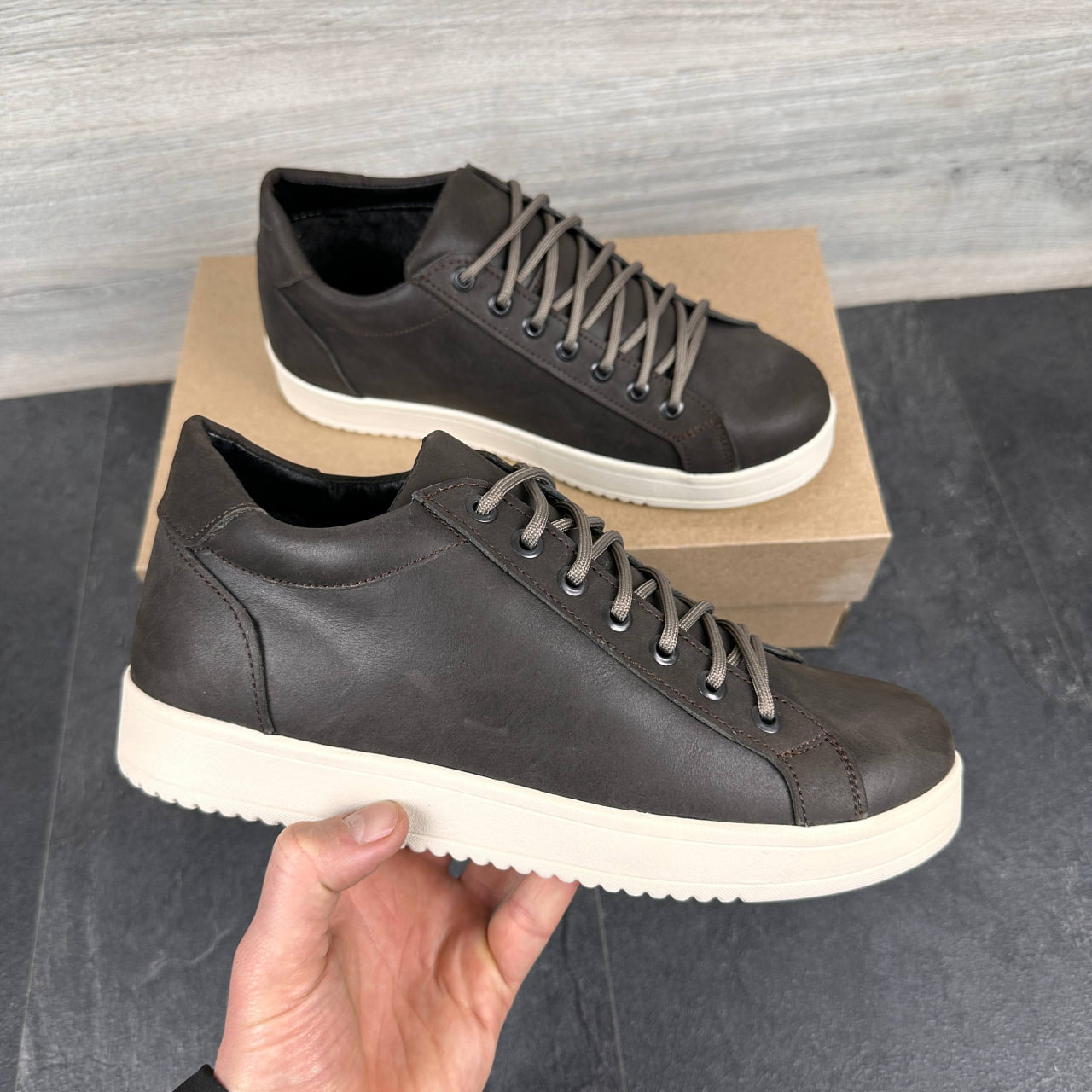 Чоловічі шкіряні черевики Код: 65 кор - Зображення 4