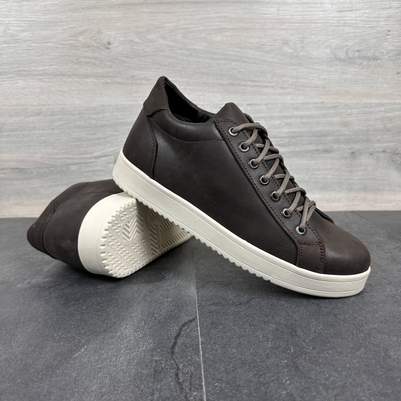 Чоловічі шкіряні черевики Код: 65 кор - Зображення 3