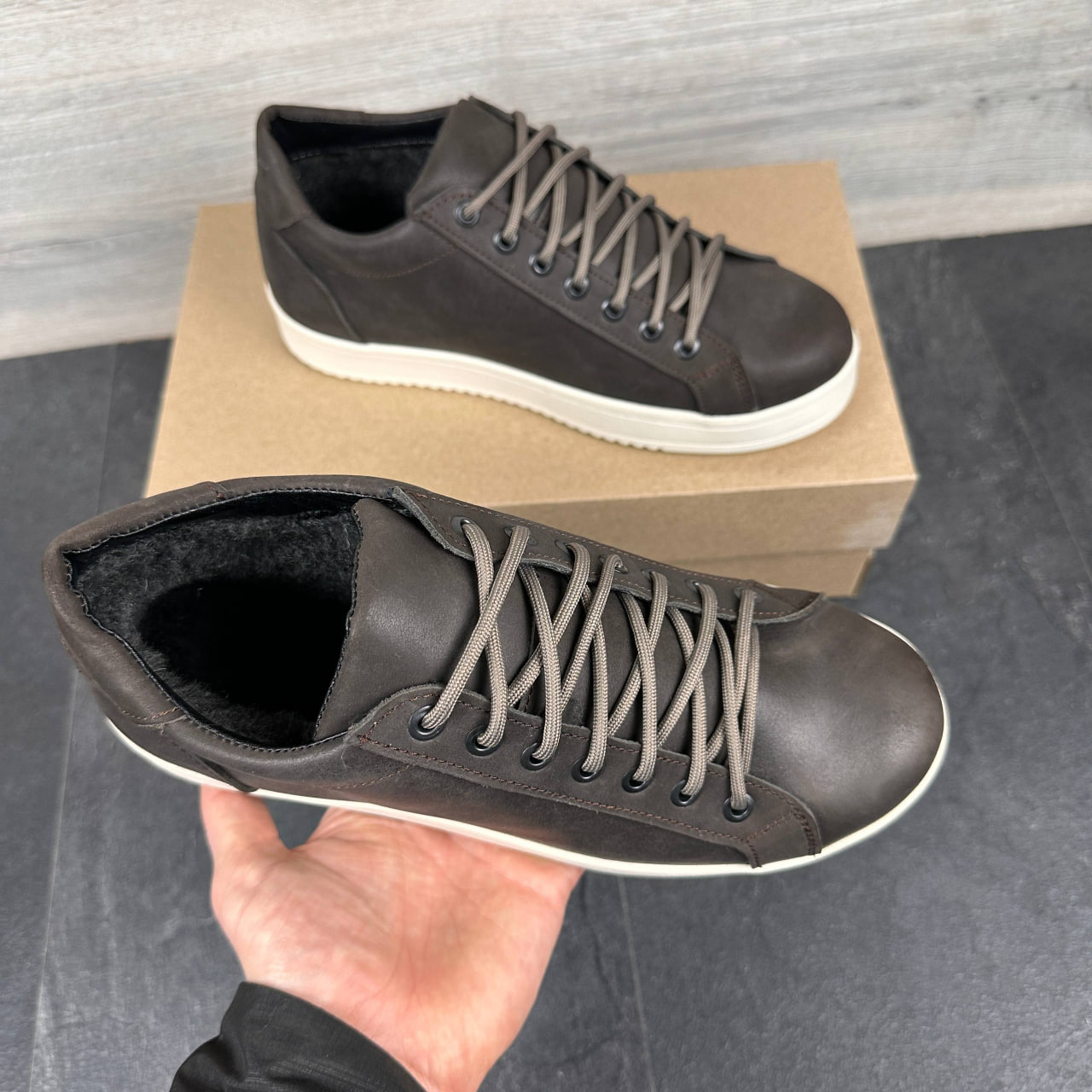 Чоловічі шкіряні черевики Код: 65 кор - Зображення 6