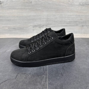 Чоловічі зимові черевики з натурального нубуку Код: 65 чор/нуб