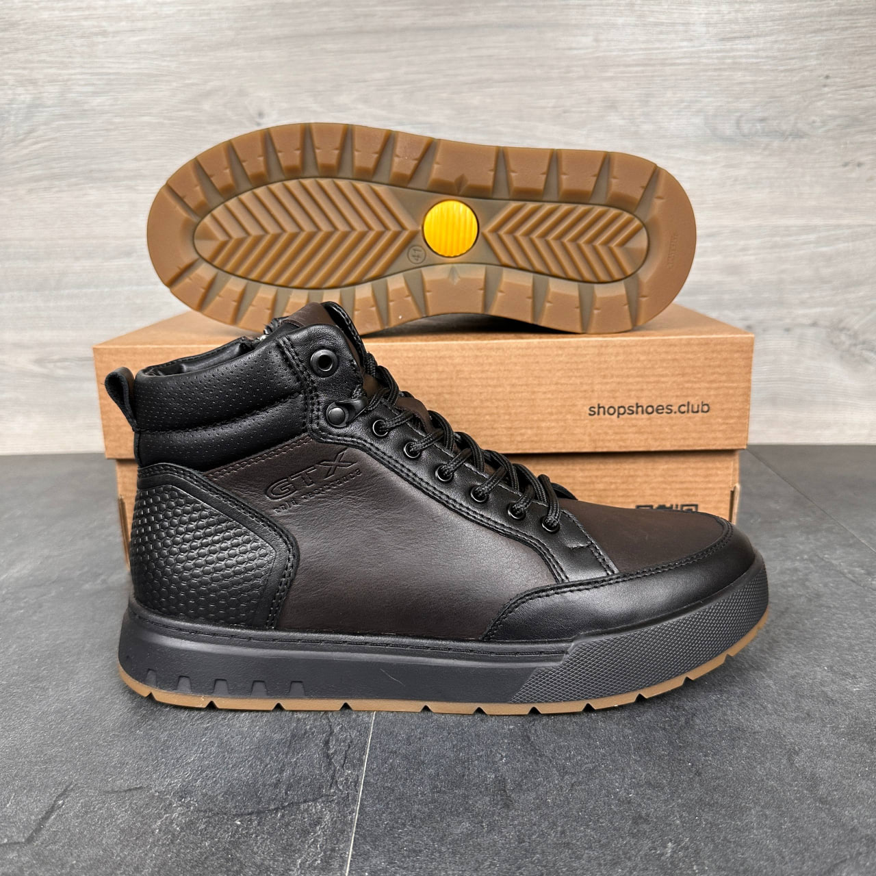 Чоловічі шкіряні зимові черевики (Топ якість) Код: DS 501 кор - Зображення 2