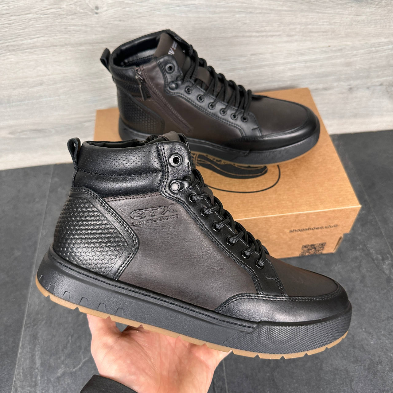 Чоловічі шкіряні зимові черевики (Топ якість) Код: DS 501 кор - Зображення 4