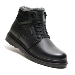 Чоловічі шкіряні зимові черевики (Топ якість) Код: DS 800 чорний