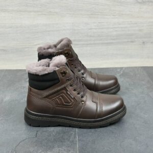 Чоловічі шкіряні зимові черевики (Топ якість)  Код: DS-81/1 кор