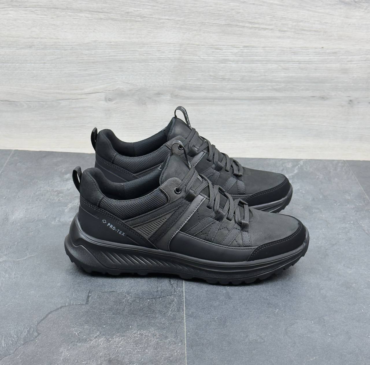 Чоловічі шкіряні кросівки (Топ якість) Код: TS чорний - Зображення 5