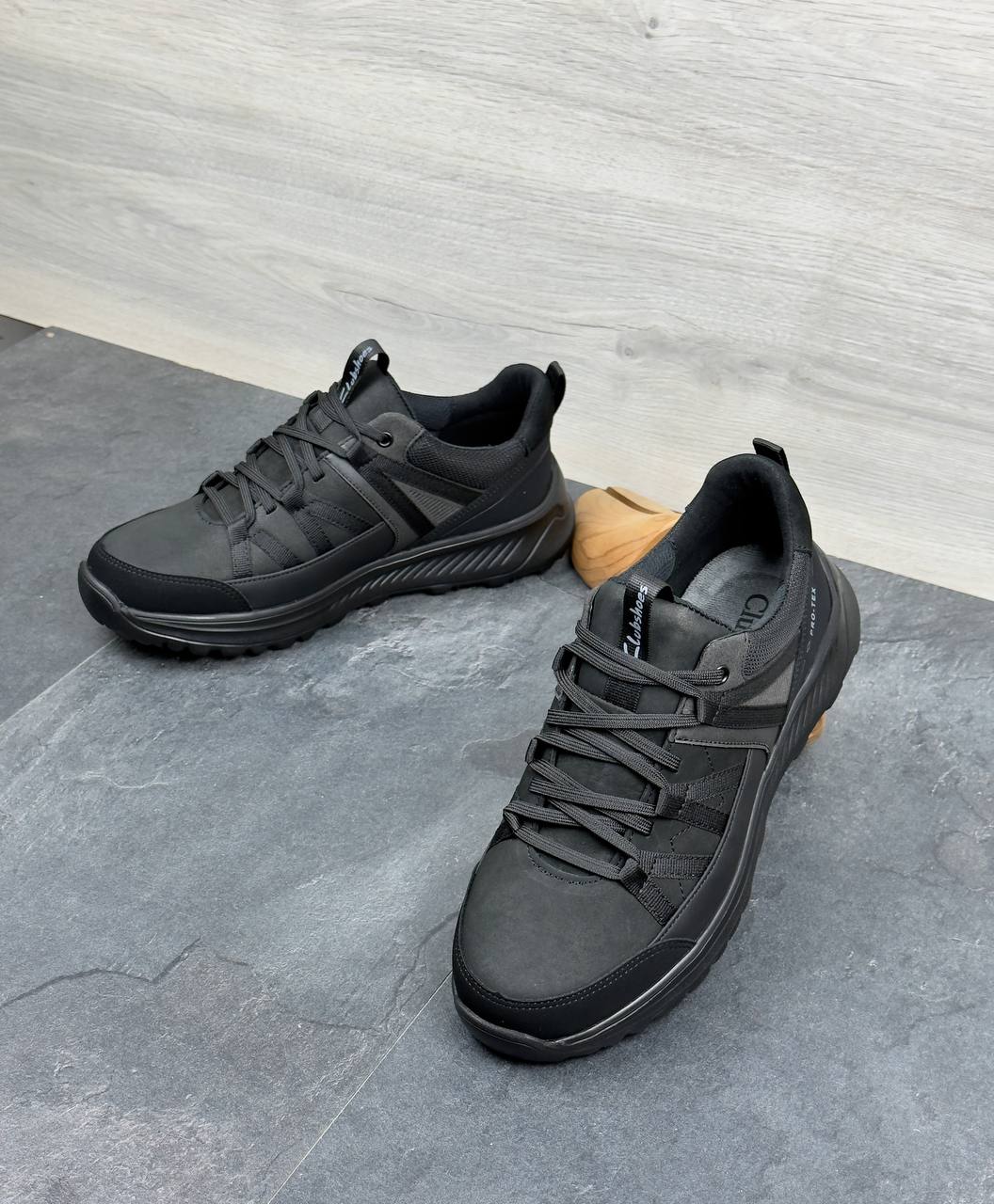 Чоловічі шкіряні кросівки (Топ якість) Код: TS чорний - Зображення 6