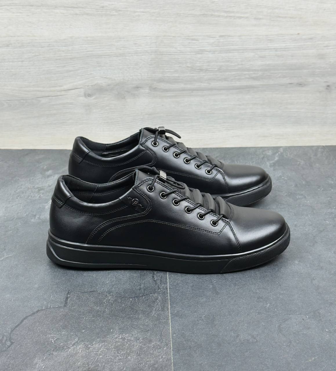 Чоловічі шкіряні напівчеревики (топ-якість) Код: V330 чор - Зображення 5