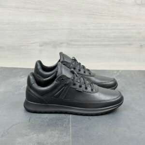 Чоловічі шкіряні кросівки (Топ якість)  Код: 209 чорний