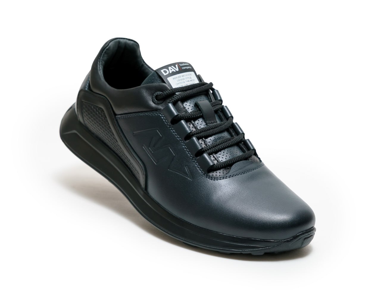 Чоловічі шкіряні кросівки (Топ якість) Код: RD-3 син - Зображення 3